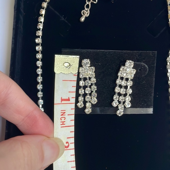 Rhinestone Necklace collar & Earrings Set crystal - Picture 15 of 16